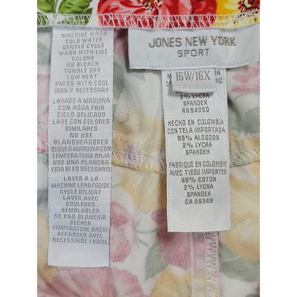 Jones New York Sport Palm Desert Floral Print Capri Pants Stretch Women's 16W - Picture 5 of 10